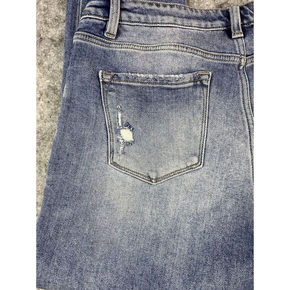 KanCan Mid‎ Rise Raw Hem Jeans Womens Size 32 Medium Wash - Picture 7 of 13